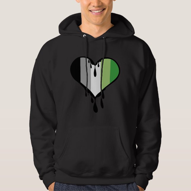 Aro Pride Dripping Heart Hoodie (Front)