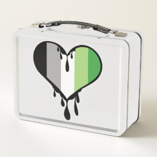 Aro Pride Dripping Heart Metal Lunch Box