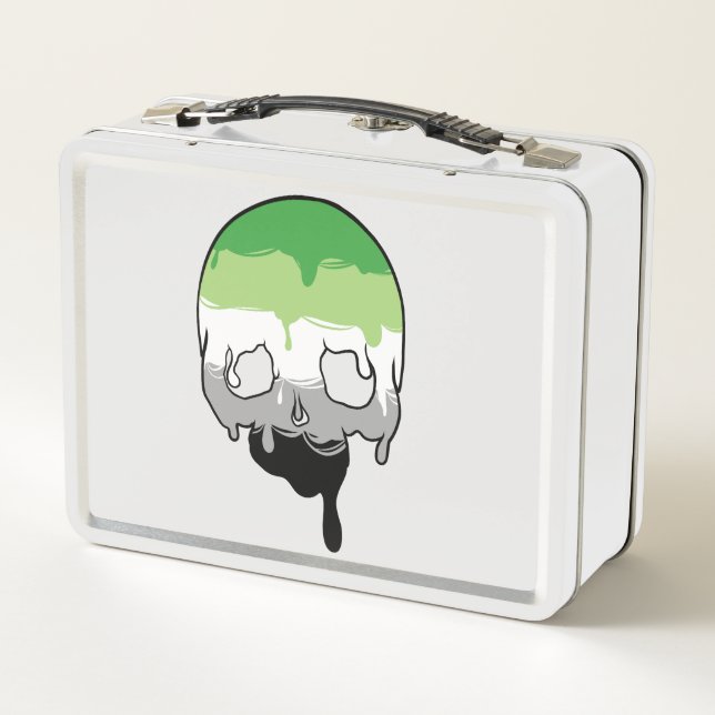 Aro Pride Dripping Skull Metal Lunch Box (Back)