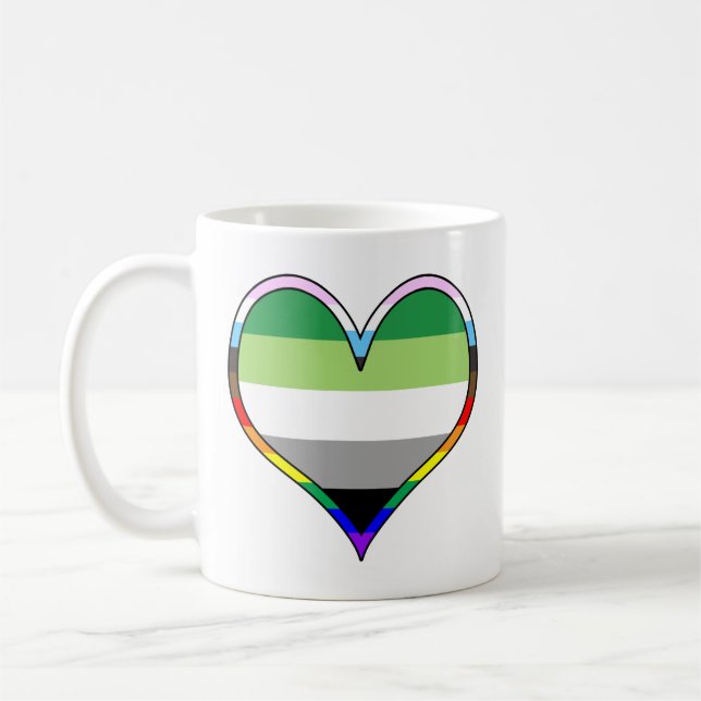 Aro Pride Heart Coffee Mug (Left)