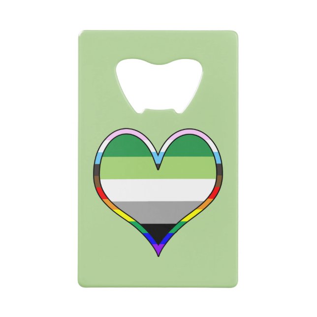 Aro Pride Heart Credit Card Bottle Opener (Front)