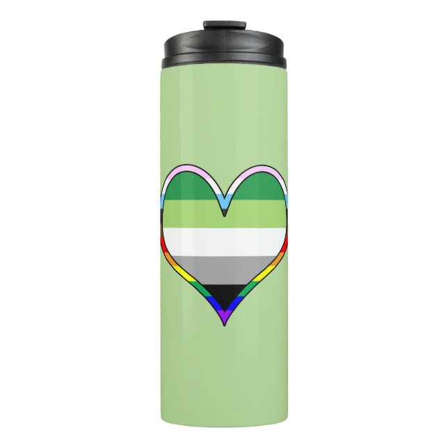 Aro Pride Heart Thermal Tumbler (Front)