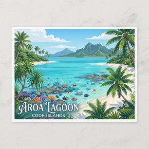 Aroa Lagoon Marine Reserve Rarotonga Cook Islands Postcard