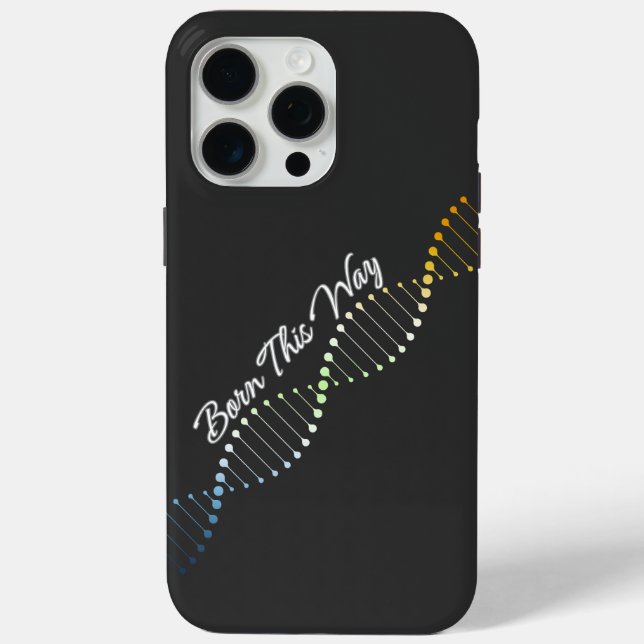 AroAce Agender Born This Way DNA Case-Mate iPhone Case (Back)