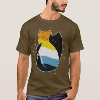 Aroace Cat LGBT Asexual Aromantic Pride Flag 1 T-Shirt