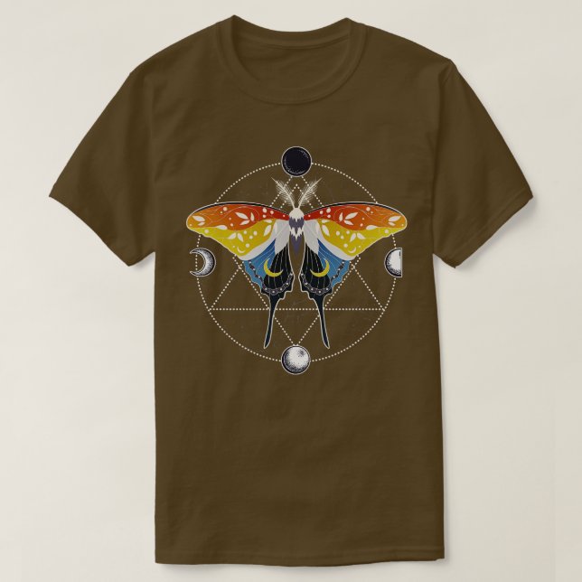 Aroace Luna Moth  LGBT Aromc Asexual Pride Flag T-Shirt (Design Front)