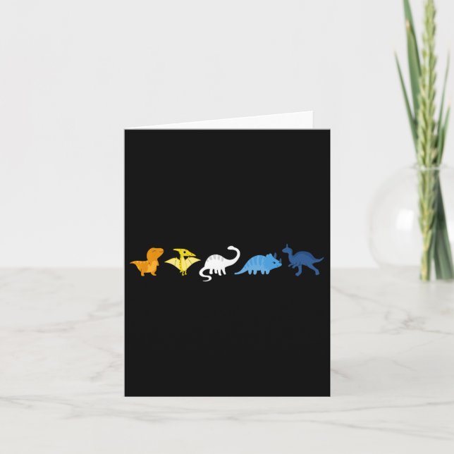 Aroace Pride Dinosaur, Lgbtq Aro Ace, Cute Aromant Card (Front)