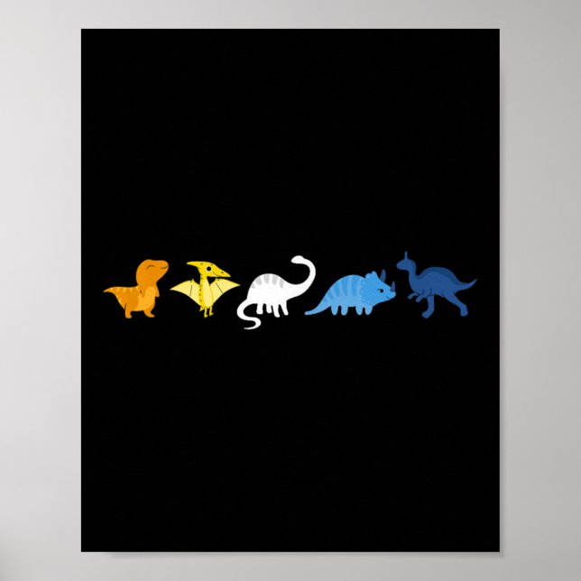 Aroace Pride Dinosaur, Lgbtq Aro Ace, Cute Aromant Poster (Front)