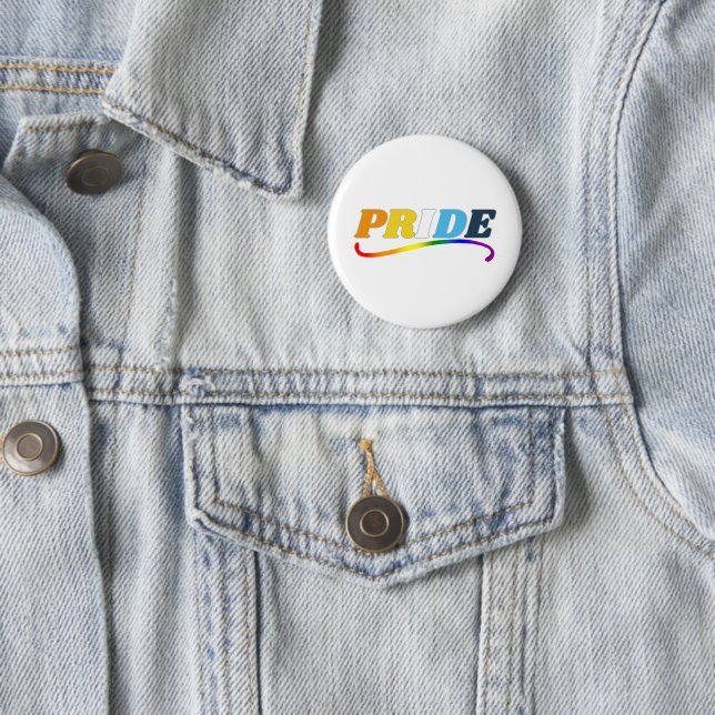 AroAce Pride - Rainbow Swoosh 6 Cm Round Badge (In Situ)