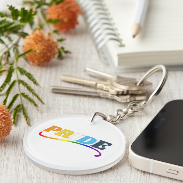 AroAce Pride - Rainbow Swoosh Key Ring (Front Right)