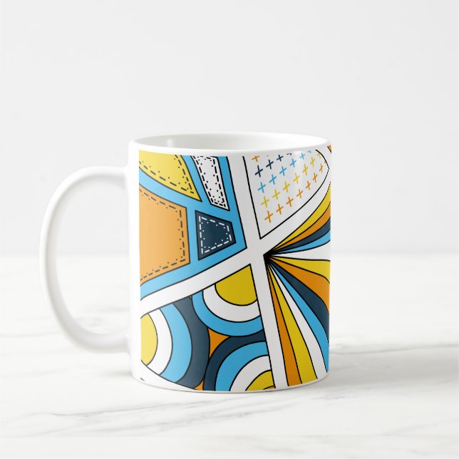 AroAce Pride Zen Doodle Sunset Flag Modern Abstrac Coffee Mug (Left)