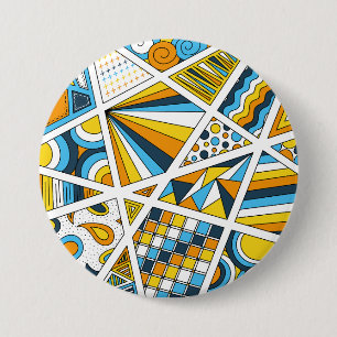 AroAce Pride Zen Doodle Sunset Flag Modern Art 7.5 Cm Round Badge