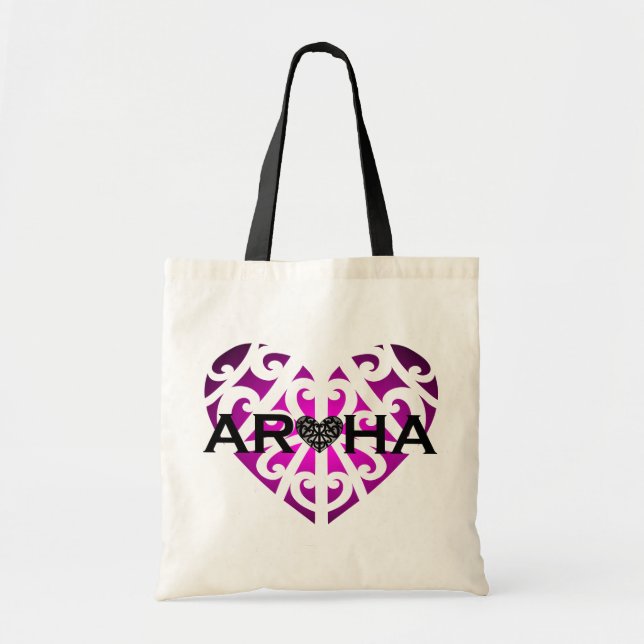 "Aroha" Print Tote Bag (Front)