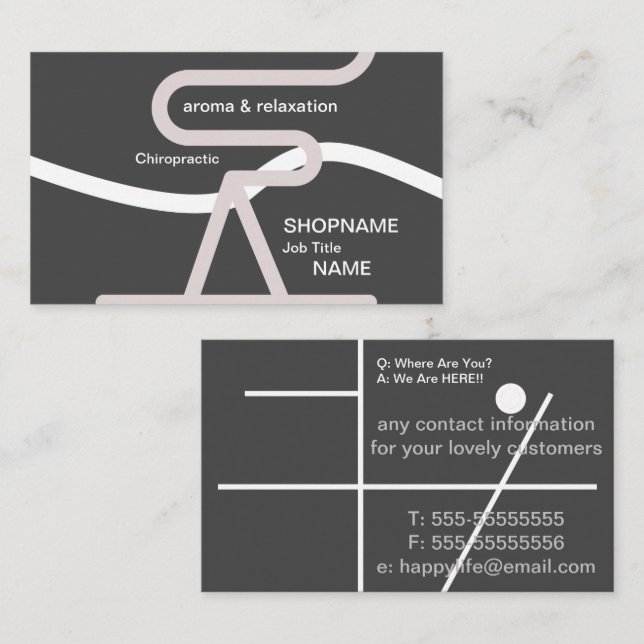 Aroma/Massage/Therapy/Chiropractic Business Card (Front/Back)