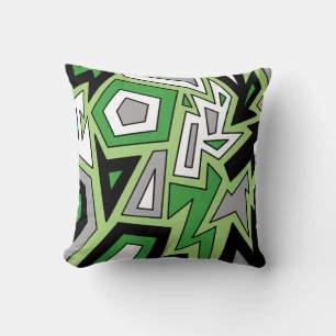 Aromantic Aro Pride Modern Geometric Green Cushion