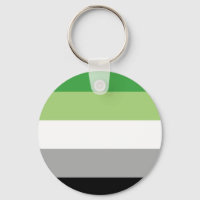 Aromantic Flag Button Keychain