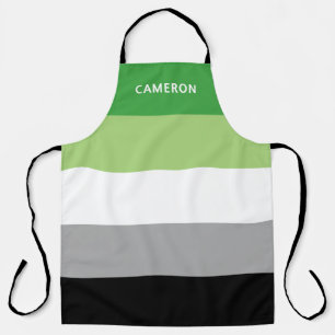 Aromantic Flag Monogrammed Apron