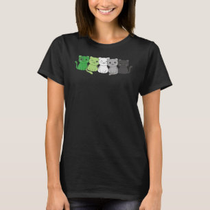 Aromantic Flag Non Binary Pride LGBTQ Cats Aromant T-Shirt