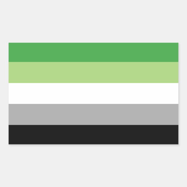 aromantic flag rectangular sticker (Front)