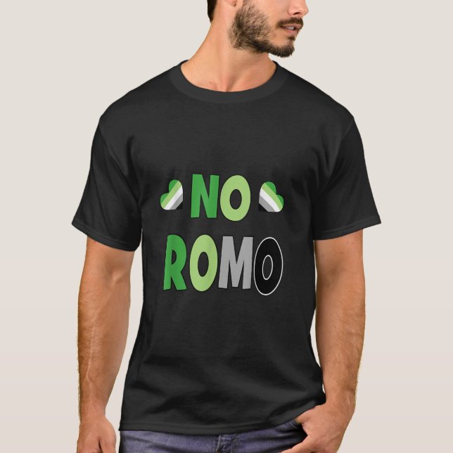 Aromantic NO ROMO Tshirt Aro Shirt Gift Idea Prese (Front)