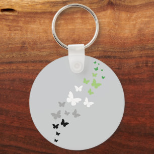 Aromantic Pride Butterfly Trail Key Ring