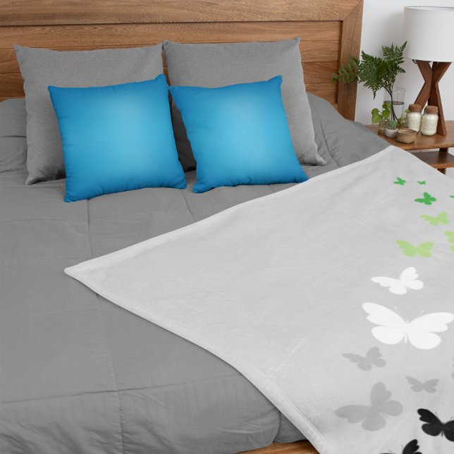 Aromantic Pride Butterfly Trail  Sherpa Blanket (Creator Uploaded)