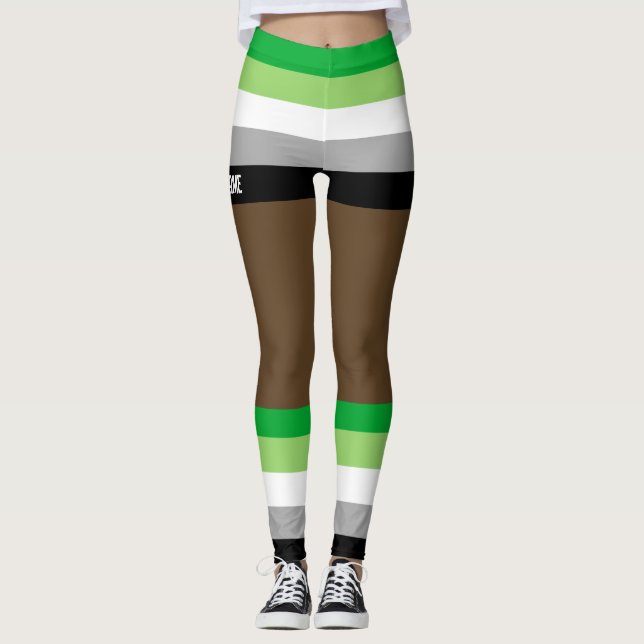 Aromantic Pride Faux Shorts & Legs  Leggings (Front)