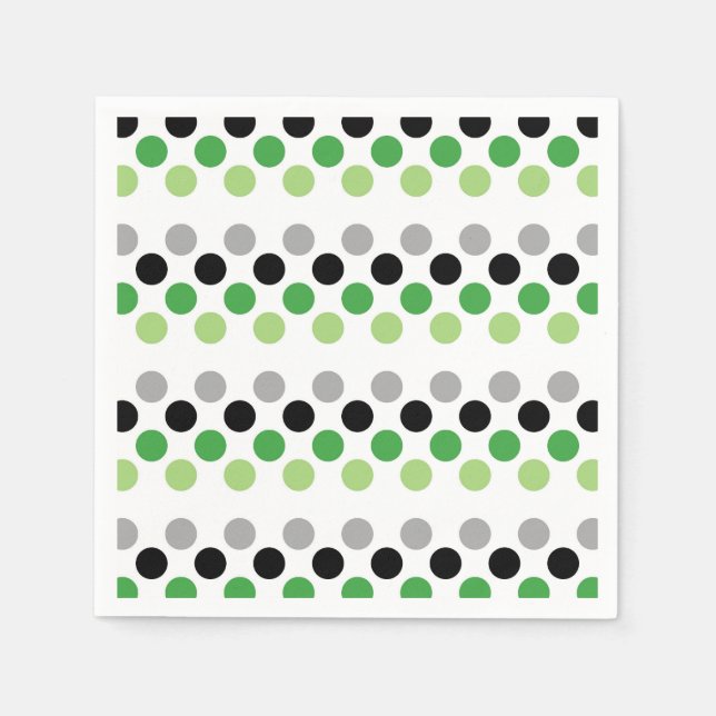 Aromantic Pride Flag Colours Polkadots Napkin (Front)