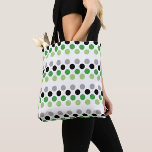 Aromantic Pride Flag Colours Polkadots Tote Bag