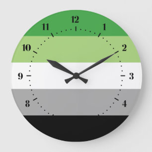 Aromantic Pride flag Large Clock