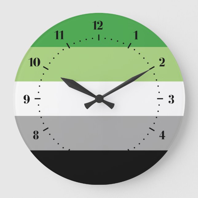 Aromantic Pride flag Large Clock (Front)