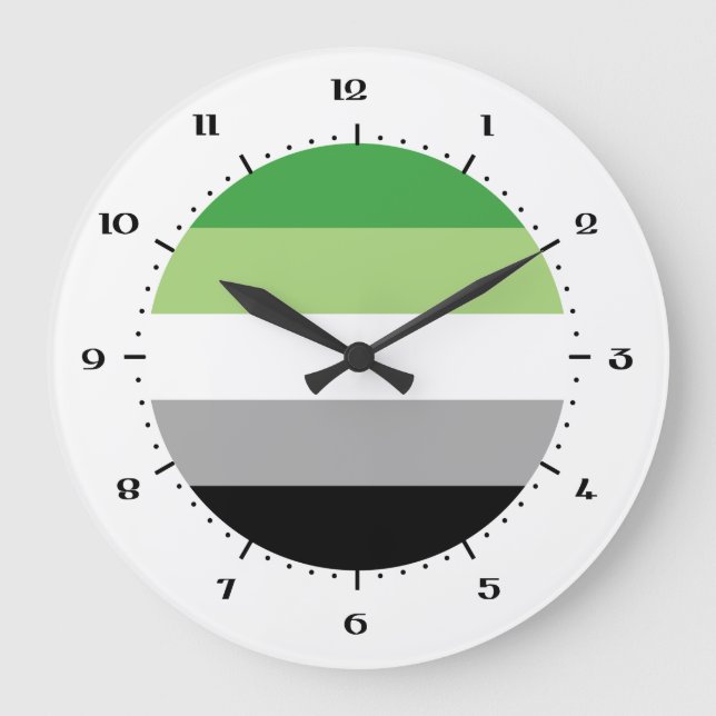 Aromantic Pride flag Large Clock (Front)