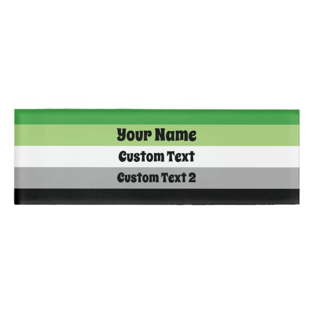 Aromantic Pride flag Name Tag (Front)