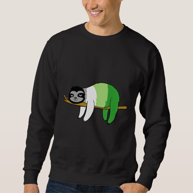 Aromantic Pride Sloth Nap Sloth Lazy Sweatshirt (Front)