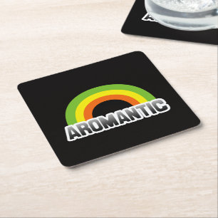 Aromantic Pride Square Paper Coaster