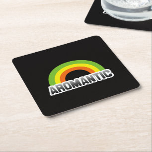 Aromantic Pride Square Paper Coaster