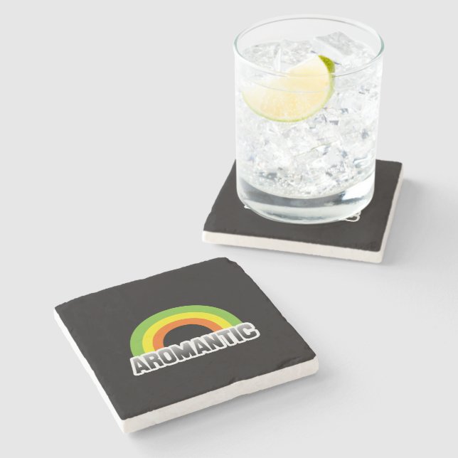 Aromantic Pride Stone Coaster (Side)