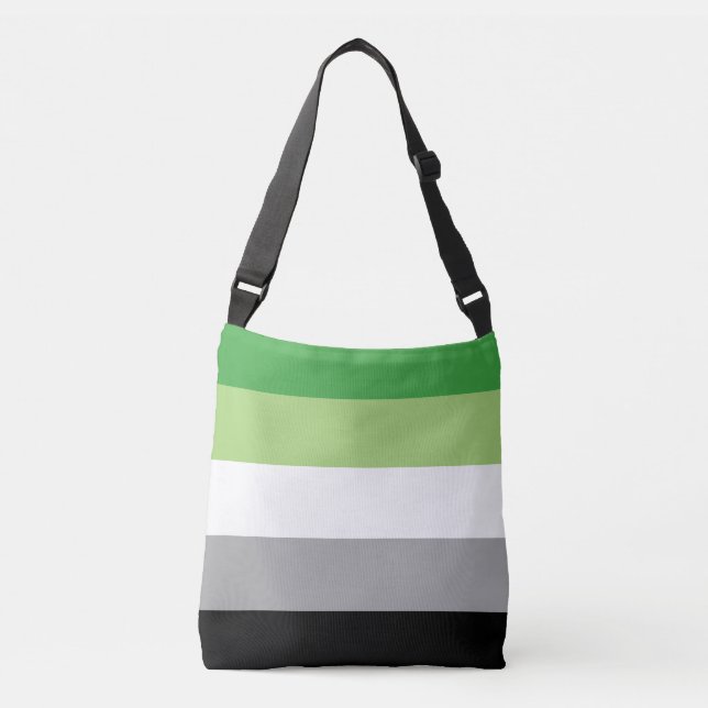Aromantic Pride Stripes Crossbody Bag (Front)