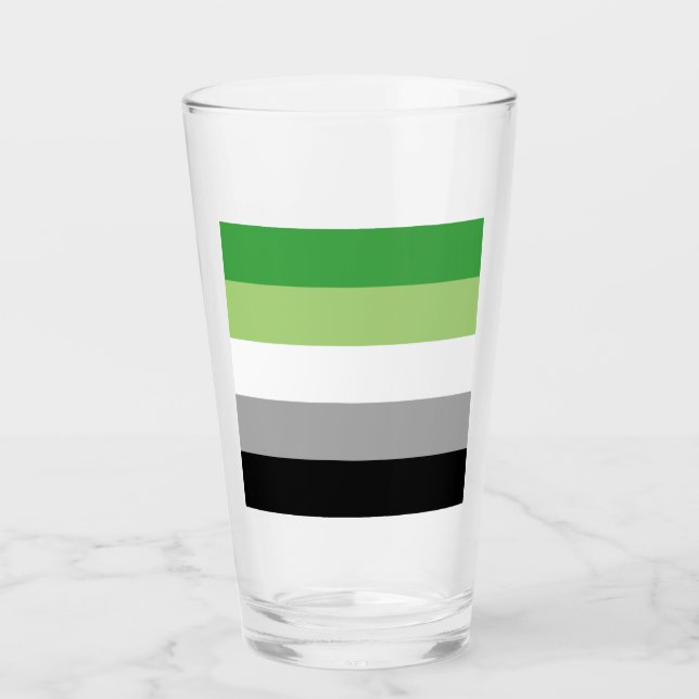 Aromantic Pride Stripes Glass (Front)