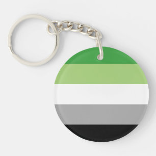 Aromantic Pride Stripes Key Ring