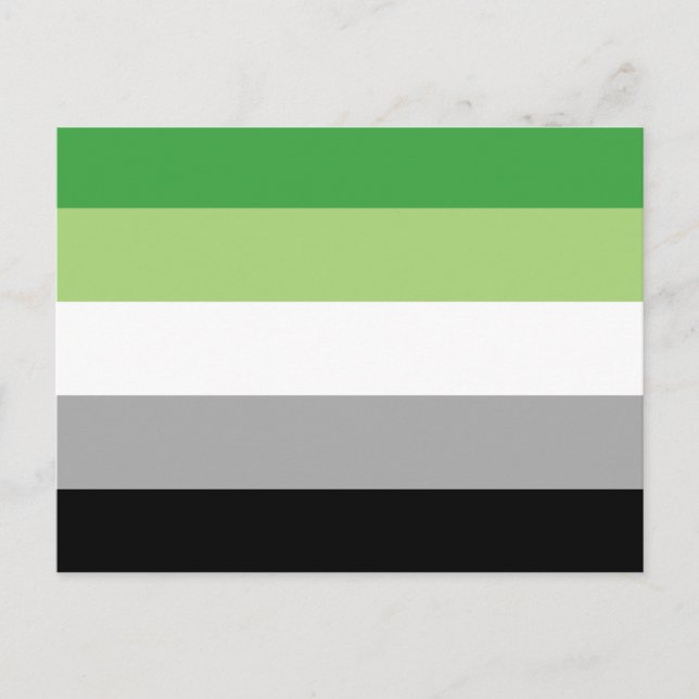 Aromantic Pride Stripes Postcard (Front)