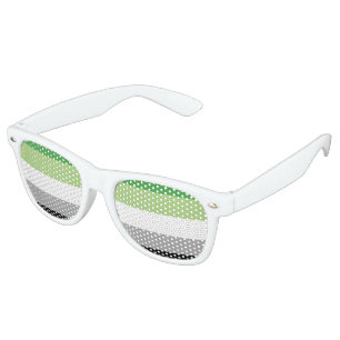 Aromantic Pride Stripes Retro Sunglasses