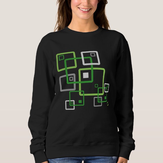 Aromantic Subtle Geometric LGBTQ LGBT Aro Pride Sweatshirt (Front)