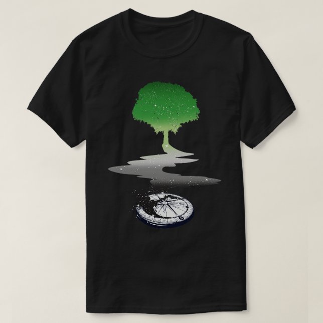 Aromantic Tree LGBT Pride Flag T-Shirt (Design Front)