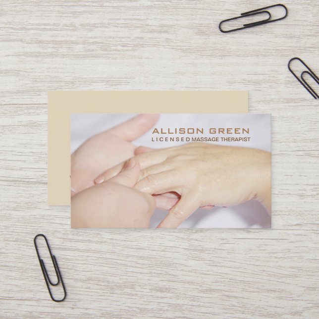 Aromatherapy Acupressure Massage therapist Business Card (Front/Back In Situ)