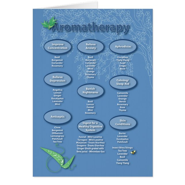 Aromatherapy Chart in Burgundy (Front)