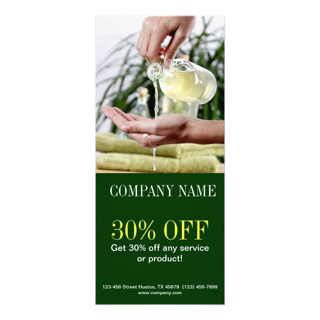 Aromatherapy Essential Oil beauty SPA massage Rack Card (Front)