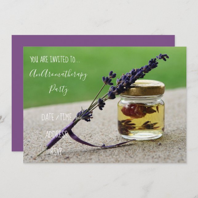 Aromatherapy essential oils party invitation (Front/Back)