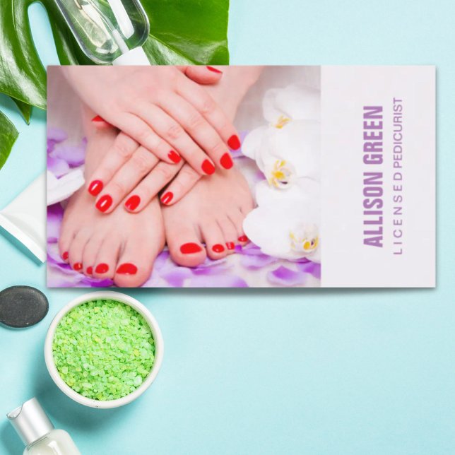 Aromatherapy Manicurist Pedicurist Pedicure Salon Business Card (Aromatherapy Manicurist Pedicurist Pedicure Salon Business Card)