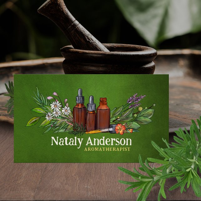 Aromatherapy oils and Plants Business Card (Creator Uploaded)